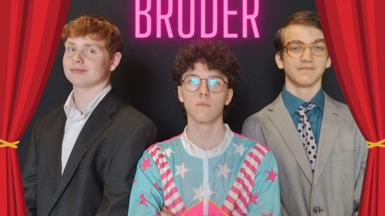 Theaterplakat zum Theaterstücke "Halbe Brüder"
