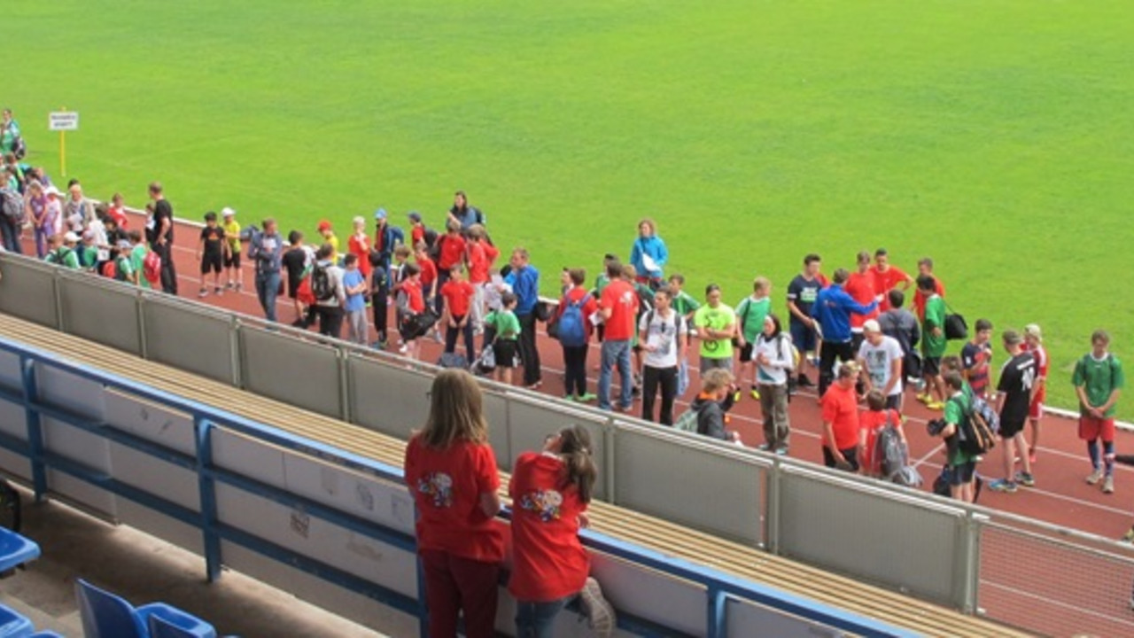 Beim Landessportfest im Moselstadion