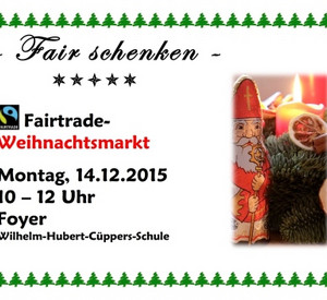 Plakat zum Fairtrade-Weihnachtsmarkt