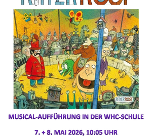 Buntes Plakat Ritter Rost mit Aufführungsterminen