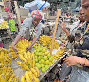 Bananen und anderes Obst auf dem Markt