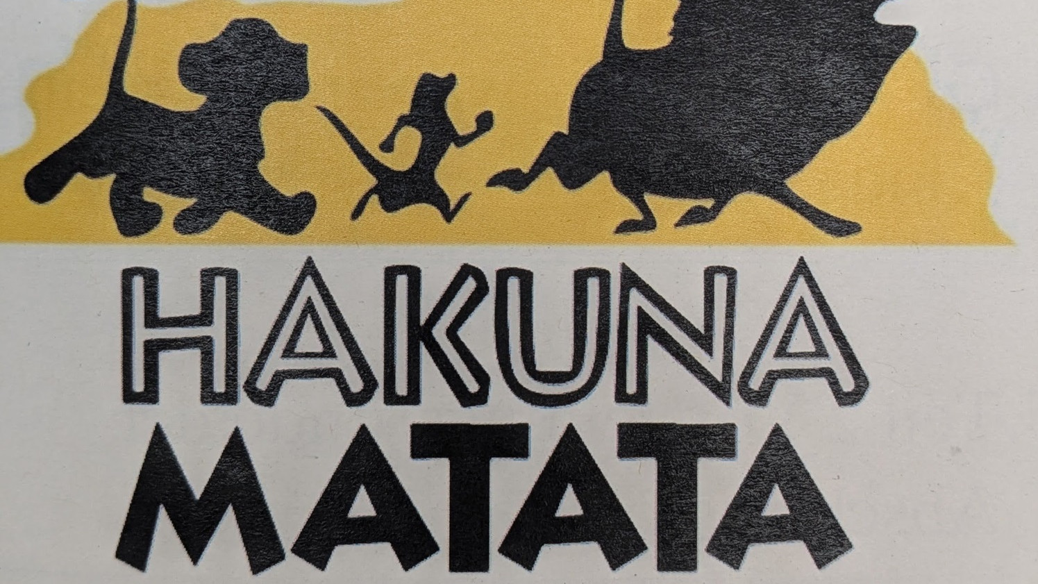 Programm der Feier mit Motto Hakuna Matata aus dem Film König der Löwen