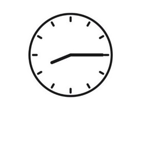Symbolbild gezeichnet Uhr zeigt 8.15 Uhr 