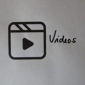 Symbol Video mit Schriftzug Videos handschriftlich